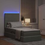 vidaXL Lit avec rangement et LED Gris clair 90 x 190 cm Velours