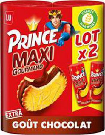 LU Prince - Biscuits Maxi Gourmand goût chocolat les 2 paquets de 250g