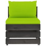 Vidaxl salon de jardin 7 pièces avec coussins bois imprégné de gris