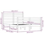 Vidaxl cadre de lit bois de pin massif 140x200 cm marron miel
