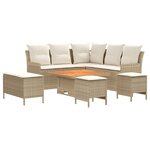 vidaXL Ensembles de meubles 7 Pièces Beige et crème Rotin PE