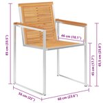 vidaXL Chaises de jardin lot de 6 avec coussins Bois de teck massif