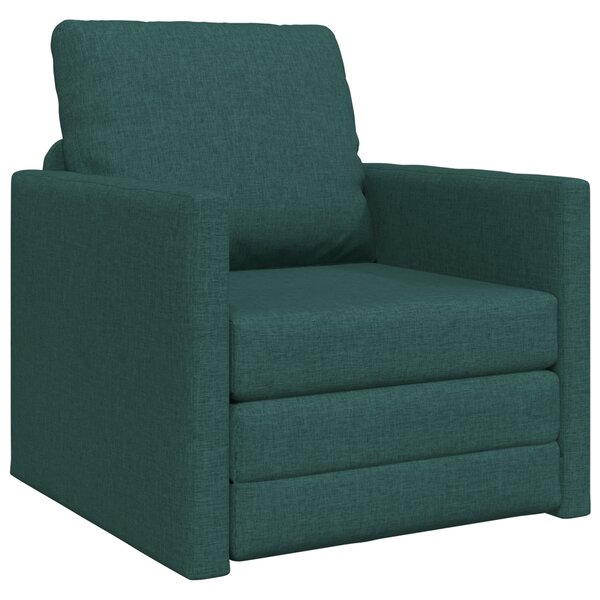 vidaXL Sofa-lit 2-en-1 Vert foncé 74x77x81 cm Tissu