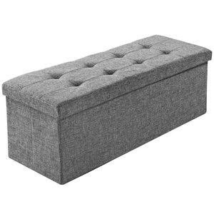 Banc coffre de rangement pliable tissu gris clair 2208146
