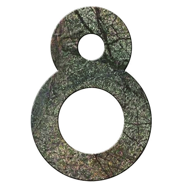 Numéro 8 - Numéro adhésif pour boîtes aux lettres- Pierre véritable 50 mm ORIGINES