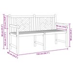vidaXL Banc de jardin 150 x 60 x 90 cm Bois de teck massif