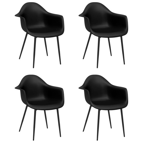 vidaXL Chaises à manger lot de 4 noir PP