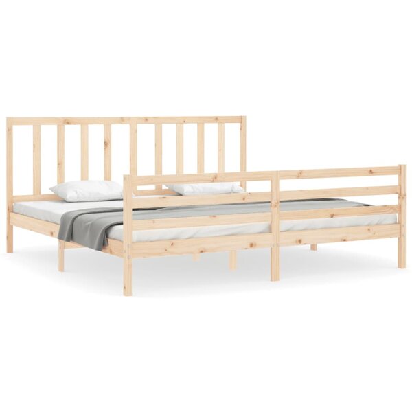 vidaXL Cadre de lit avec tête de lit 200x200 cm bois massif