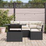 vidaXL Ensemble de canapé de jardin 5 Pièces Noir Poly rotin