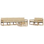 vidaXL Ensemble de canapés d'extérieur 7 pc Blanc et Beige