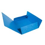 Chemises À Élastiques Carte Lustrée 3 Rabats Monobloc - Bleu - X 50 - Exacompta