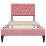 vidaXL Cadre de lit avec tête de lit Rose 90 x 190 cm Velours