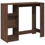 vidaXL Table de bar avec étagère chêne marron bois d'ingénierie