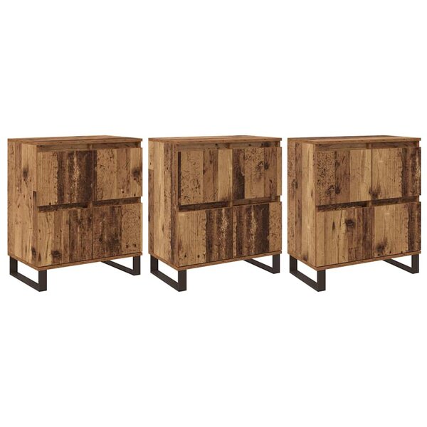 vidaXL Buffets 3 Pièces Bois ancien 180 x 35 x 70 cm Bois d'ingénierie