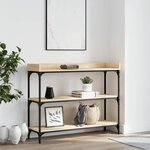 vidaXL Table console avec étagères chêne sonoma 100x30x80 cm
