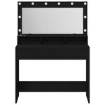 Coiffeuse vidaXL avec lumières LED Chêne Noir 100x41x135 cm