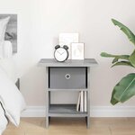 vidaXL Table de chevet Gris Sonoma 41 x 40 x 45 cm Bois d'ingénierie