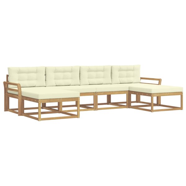 vidaXL Ensemble de canapés d'extérieur 6 Pièces Blanc et crème