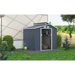 Abri de jardin en acier 4,25 m² - Avec kit d'ancrage inclus - Gris anthracite