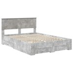 vidaXL Cadre de lit Gris béton 160 x 200 cm Bois d'ingénierie