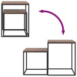 vidaXL Ensemble de table basse 2 Pièces Bois d'ingénierie et métal