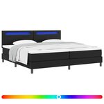 vidaXL Lit à ressorts avec matelas Noir 200 x 200 cm Simili cuir