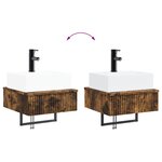 vidaXL Basin de lavage mural Chêne fumé 40 x 41 x 39 cm