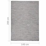 Vidaxl tapis à tissage plat d'extérieur 140x200 cm marron et bleu