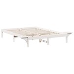 vidaXL Cadre de lit avec tables de chevet Blanc Blanc