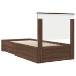 vidaXL Cadre de lit avec tiroir Chêne Marron et Argent 75 x 190 cm