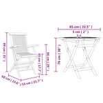 vidaXL Ensemble de salle à manger pour jardin 3 Pièces Marron