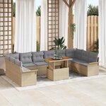 vidaXL Ensemble de canapé de jardin Manuel 11 Pièces beige et gris clair