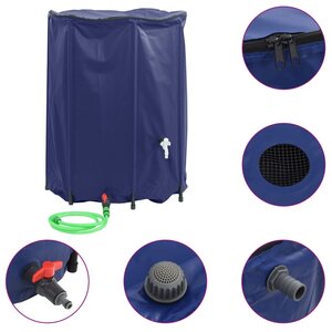 vidaXL Réservoir d'eau avec robinet pliable 1350 L PVC