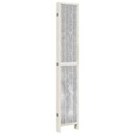 vidaXL Cloison de séparation 6 panneaux blanc bois de paulownia massif