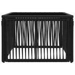 vidaXL Table de Jardin Noir 55 x 55 x 37 cm Rattan PE et Verre