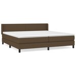 vidaXL Sommier à lattes de lit avec matelas Marron foncé 200x200 cm