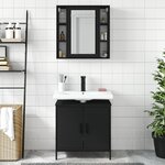 vidaXL Ensemble de meubles salle de bain 2 Pièces noir bois d'ingénierie