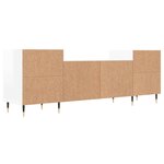 vidaXL Meuble TV Blanc brillant 160x35x55 cm Bois d'ingénierie