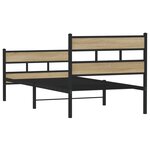 vidaXL Cadre de lit en métal sans matelas chêne sonoma 100x190 cm
