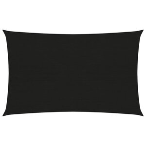vidaXL Voile d'ombrage 160 g/m² Noir 3x5 m PEHD