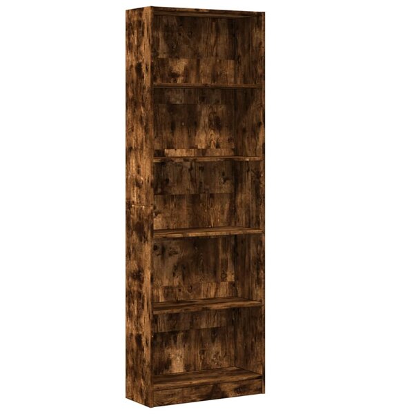 vidaXL Bibliothèque chêne fumé 60x24x176 cm bois d'ingénierie