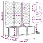 vidaXL Pots de jardin Gris 120 x 40 x 142 cm Acier