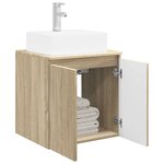 vidaXL Vanité de lavabo mural Chêne Sonoma 49 5 x 41 x 62 5 cm