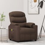 vidaXL Fauteuil de massage Marron foncé Tissu