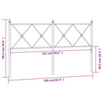 vidaXL Tête de lit métal noir 150 cm