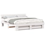 vidaXL Cadre de lit avec tête de lit Blanc 200 x 200 cm Pin massif
