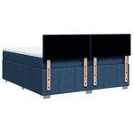 vidaXL Sommier à lattes de lit avec matelas Bleu 200x200 cm Tissu
