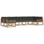 vidaXL Ensemble de canapés d'extérieur 7 Pièces Blanc et anthracite