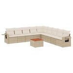 vidaXL Salon de jardin avec coussins 10 Pièces beige résine tressée