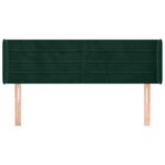 vidaXL Tête de lit avec oreilles Vert foncé 147x16x78/88 cm Velours